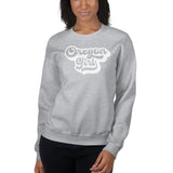 OREGON GIRL - WHITE OUTLINE - Unisex Sweatshirt