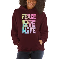 PEACE, LOVE, AND HOPE MULTI - Unisex Hoodie