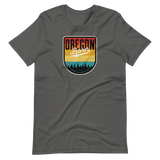 OREGON BORN SHIELD VINTAGE SUNSET - Short-Sleeve Unisex T-Shirt