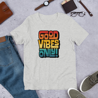 GOOD VIBES ONLY INTERLOCK (VINTAGE SUNSET) - Short-Sleeve Unisex T-Shirt