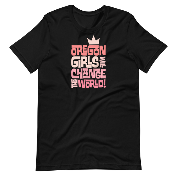 OREGON GIRLS INTERLOCK W/ CROWN - Short-Sleeve Unisex T-Shirt