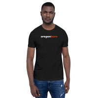 OREGONBORN-LOWERCASE-DISTRESSED-Short-Sleeve Unisex T-Shirt