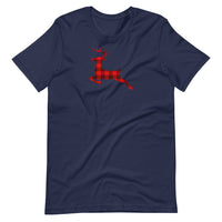 BUFFALO PLAID REINDEER - Short-Sleeve Unisex T-Shirt