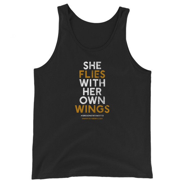 "She Flies" State Motto with Wings - Unisex Tank Top