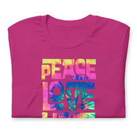 PEACE, LOVE, AND HOPE TIE-DYE - Short-Sleeve Unisex T-Shirt