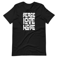 PEACE, LOVE, AND HOPE WHITE - Short-Sleeve Unisex T-Shirt