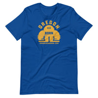 OREGON BORN RETRO YELLOW - BIGFOOT -  Short-Sleeve Unisex T-Shirt