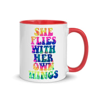 SHE FLIES VINTAGE TIE DYE - Mug with Color Inside
