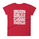 OREGON GIRLS INTERLOCK WHITE - Women's Short Sleeve T-Shirt