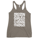 OREGON GIRLS INTERLOCK WHITE - Women's Racerback Tank