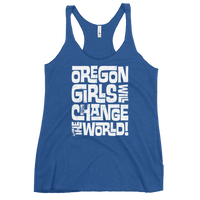 OREGON GIRLS INTERLOCK WHITE - Women's Racerback Tank