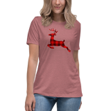 BUFFALO PLAID REINDEER - Women's Relaxed T-Shirt