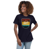 OREGON BORN SHIELD VINTAGE SUNSET - Women's Relaxed T-Shirt